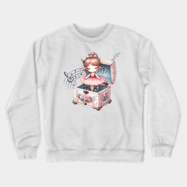 Music Box Ballerina Crewneck Sweatshirt by HoldenFamilyDesigns